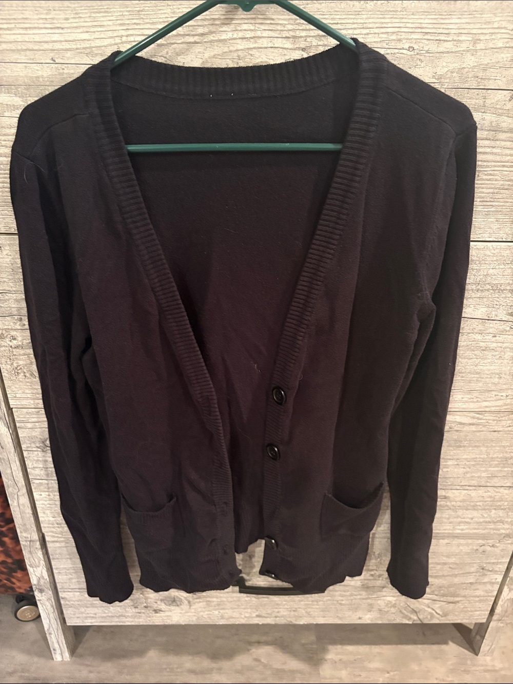 Black Women's Button Cardigan Sweater